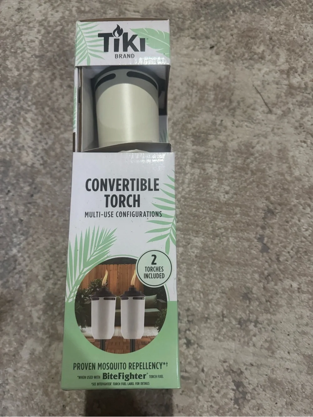 Tiki Torch Convertible - Cream Outdoor Mosquito Repellent (2 Pack)